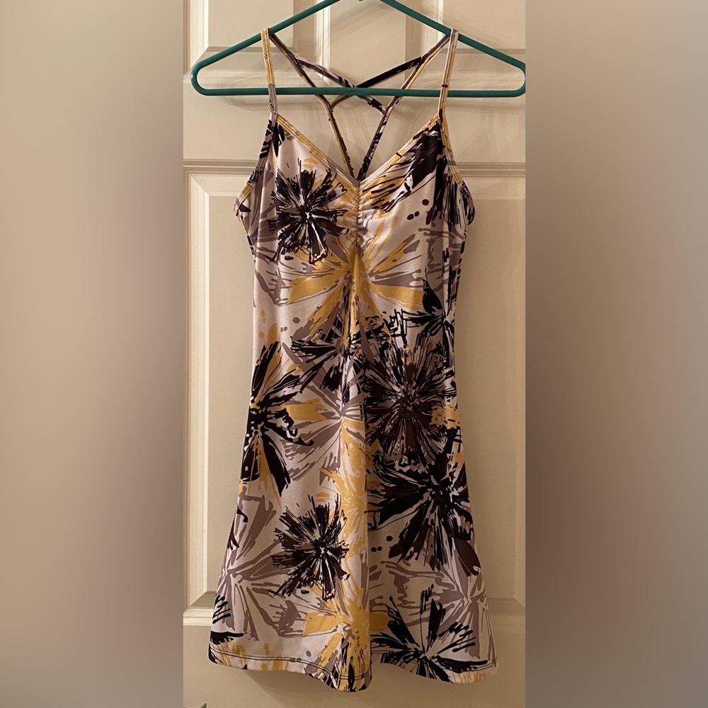 prana Knit Sundress Dress (black/yellow/white) Ladies XS